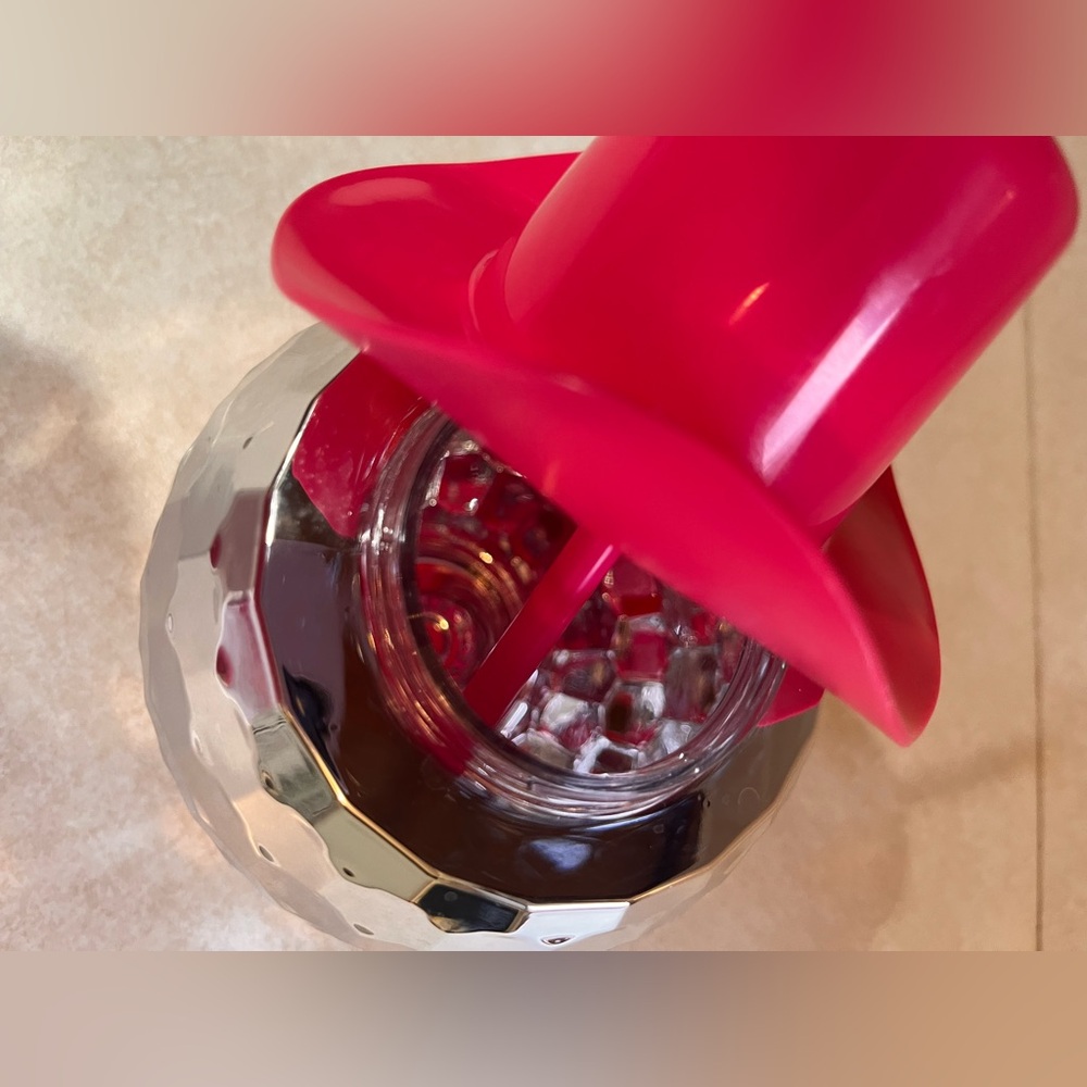 Disco Ball & Pink Cowgirl Hat Straw Cup - New! - Picture 3 of 4